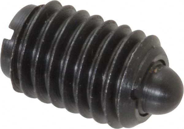 Gibraltar - 1/2-13, 3/4" Thread Length, 0.151" Plunger Projection, Steel Threaded Spring Plunger - 1/4" Max Plunger Diam, 0.75" Plunger Length, 5 Lb Init End Force, 28.5 Lb Final End Force - Benchmark Tooling