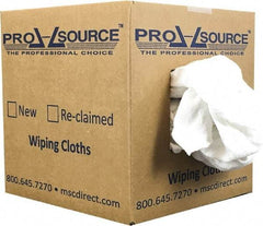 PRO-SOURCE - Wide Virgin Cotton Rags - White, Fleece and Sweatshirt, Low Lint, 5 Lbs. at 3 to 4 per Pound, Box - Benchmark Tooling