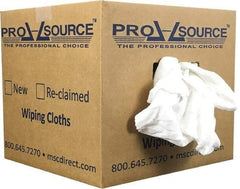 PRO-SOURCE - Wide Virgin Cotton Rags - White, Fleece and Sweatshirt, Low Lint, 10 Lbs. at 3 to 4 per Pound, Box - Benchmark Tooling