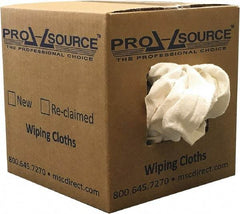 PRO-SOURCE - Reclaimed Cotton Polishing and Dust Cloths - White, Flannel, Low Lint, 5 Lbs. at 3 to 4 per Pound, Box - Benchmark Tooling