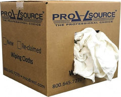 PRO-SOURCE - Reclaimed Cotton Polishing and Dust Cloths - White, Flannel, Low Lint, 10 Lbs. at 3 to 4 per Pound, Box - Benchmark Tooling