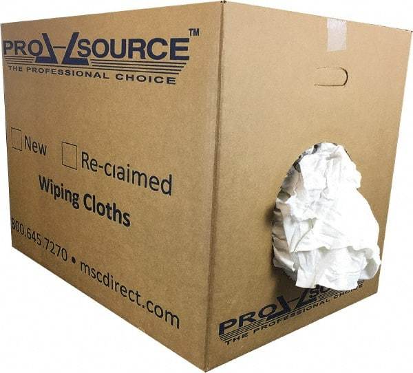 PRO-SOURCE - Cotton Reclaimed Medium Weight Rags - White, Low Lint, 50 Lbs. Bale - Benchmark Tooling