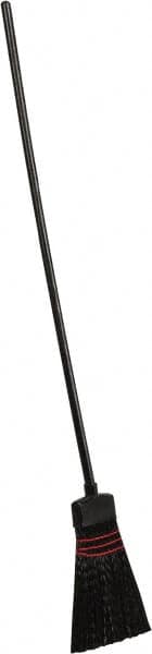 PRO-SOURCE - 56" OAL Polypropylene Bristle Corn Broom - Plastic-Coated Metal Handle - Benchmark Tooling