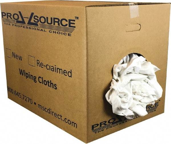 PRO-SOURCE - Virgin Cotton Rags - White, T-Shirt, Lint Free, Box - Benchmark Tooling