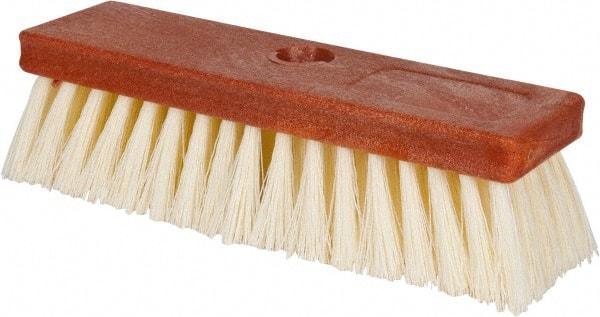 PRO-SOURCE - 1-1/2" Bristle Length, Polypropylene Utility Scrub Brush - 10" OAL, Wood Block - Benchmark Tooling