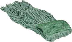 PRO-SOURCE - 5" Green Head Band, Large Blended Fiber Loop End Mop Head - 4 Ply, Clamp Jaw Connection, Use for General Purpose - Benchmark Tooling