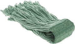 PRO-SOURCE - 5" Green Head Band, X-Large Blended Fiber Loop End Mop Head - 4 Ply, Clamp Jaw Connection, Use for General Purpose - Benchmark Tooling