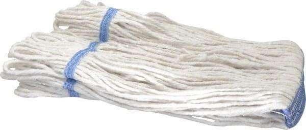 PRO-SOURCE - 1-1/4" White Head Band, X-Small Blended Fiber Loop End Mop Head - 4 Ply, Clamp Jaw Connection, Use for General Purpose - Benchmark Tooling