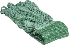 PRO-SOURCE - 5" Green Head Band, Large Blended Fiber Loop End Mop Head - 4 Ply, Side Loading Connection, Use for General Purpose - Benchmark Tooling