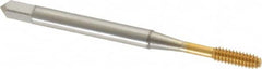 OSG - #4-40 UNC H2 Thread Limit Modified Bottoming Thread Forming Tap - Cobalt, TiN Finish, 1-7/8" OAL, 9/16" Thread Length, Right Hand Thread, Series HY-PRO NRT - Benchmark Tooling