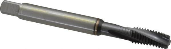 Guhring - 3/8-16 UNC 4 Flute 2BX Modified Bottoming Spiral Flute Tap - Powdered Metal, TiCN Finish, 100mm OAL, Right Hand Flute, Right Hand Thread, Series 2912 - Benchmark Tooling