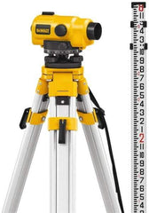 DeWALT - 26x Magnification, 0.5 to 300 Ft. Measuring Range, Automatic Optical Level Kit - Accuracy 1/32 Inch at 100 Ft., Kit Includes Aluminum Tripod with Quick Adjust Legs - Benchmark Tooling