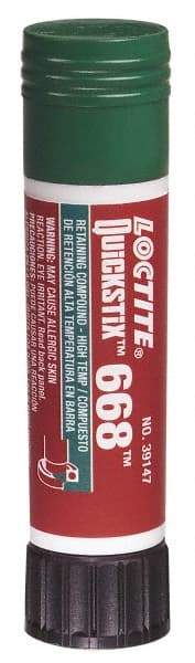 Loctite - 19 Gal Stick, Green, Low Strength Semisolid Retaining Compound - Series 668, 24 hr Full Cure Time, Heat Removal - Benchmark Tooling