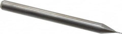 Kyocera - 1/64", 3/64" LOC, 1/8" Shank Diam, 1-1/2" OAL, 2 Flute, Solid Carbide Square End Mill - Single End, Uncoated, Spiral Flute, 30° Helix, Centercutting, Right Hand Cut, Right Hand Flute, Series 1610 - Benchmark Tooling