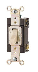 Cooper Wiring Devices - 3 Pole, 120 to 277 VAC, 20 Amp, Commercial Grade, Toggle, Wall and Dimmer Light Switch - 1.3 Inch Wide x 4.2 Inch High, Fluorescent - Benchmark Tooling