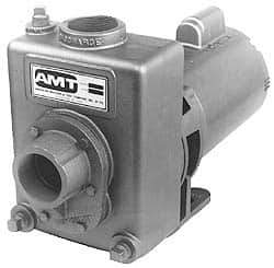 American Machine & Tool - 115/230 Volt, 1 Phase, 1-1/2 HP, Self Priming Pump - 56J Frame, 1-1/2 Inch Inlet, ODP Motor, Stainless Steel Housing and Impeller, 93 Ft. Shut Off - Benchmark Tooling