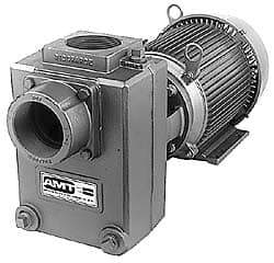 American Machine & Tool - 230/460 Volt, 3 Phase, 3 HP, Self Priming Centrifugal Pump - 3 Inch Inlet, 65 Head Pressure, Cast Iron Housing, Bronze Impeller - Benchmark Tooling