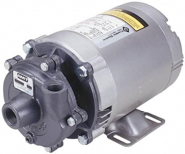 American Machine & Tool - 208-220/440 Volt, 3 Phase, 3/4 HP, Stainless Steel Straight Pump - 1-1/4 Inch Inlet, 1 Inch Outlet, 58 Max Head psi, Stainless Steel Impeller - Benchmark Tooling