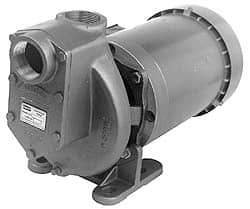 American Machine & Tool - 208-220/440 Volt, 3 Phase, 2 HP, Self Priming Pump - 1-1/2 Inch Inlet, 64 Head Pressure, Stainless Steel and Cast Iron Housing, Stainless Steel Impeller, PTFE Seal - Benchmark Tooling