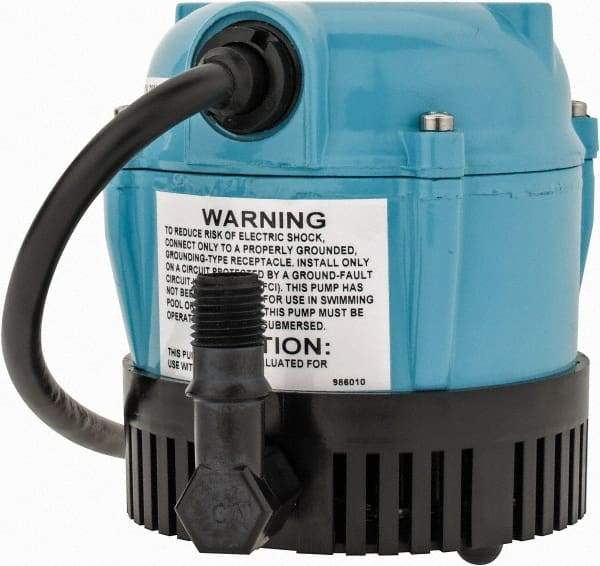 Little Giant Pumps - 1/200 HP, 3 psi, Aluminum Miniature Submersible Pump - 1/4 Inch Outlet, 6 Ft. Long Power Cord, 1.1 Amp - Benchmark Tooling