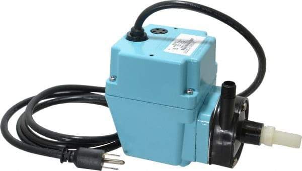 Little Giant Pumps - 1/40 HP, 5.1 psi, Nylon Miniature Submersible Pump - 1/2 Inch Inlet, 1/4 Inch Outlet, 6 Ft. Long Power Cord, 1.7 Amp - Benchmark Tooling