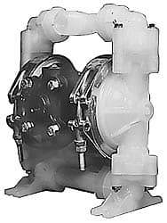 SandPIPER - 1/2" NPT, Nonmetallic, Air Operated Diaphragm Pump - PTFE Diaphragm, PVDF Housing - Benchmark Tooling