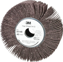 3M - 6" Diam, 40 Grit Aluminum Oxide Unmounted Flap Wheel - 1" Hole, 2" Wide, Coated, Coarse Grade, 5,200 Max RPM , X Weighted, Cloth Backing - Benchmark Tooling