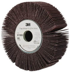 3M - 6" Diam, 60 Grit Ceramic Unmounted Flap Wheel - 1" Hole, 2" Wide, Density 5, Coated, Medium Grade, 1250 Max RPM , X Weighted, Cloth Backing - Benchmark Tooling