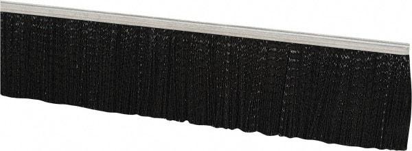 PRO-SOURCE - 3/16" Back Strip Brush Width, Metal Black Nylon Strip Brush - 2" Bristle Length, Nylon, 36" OAL - Benchmark Tooling