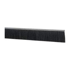 PRO-SOURCE - 5/16" Back Strip Brush Width, Metal Black Nylon Strip Brush - 3" Bristle Length, Nylon, 72" OAL - Benchmark Tooling