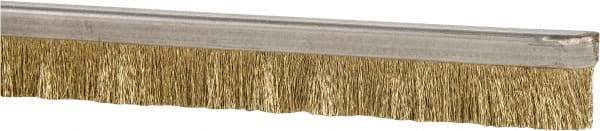 PRO-SOURCE - 1/2" Back Strip Brush Width, Stainless Steel Back Strip Brush - 1" Bristle Length, Brass, 36" OAL - Benchmark Tooling