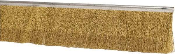 PRO-SOURCE - 1/2" Back Strip Brush Width, Stainless Steel Back Strip Brush - 2" Bristle Length, Brass, 36" OAL - Benchmark Tooling