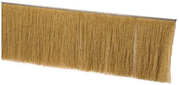 PRO-SOURCE - 1/2" Back Strip Brush Width, Stainless Steel Back Strip Brush - 6" Bristle Length, Brass, 72" OAL - Benchmark Tooling