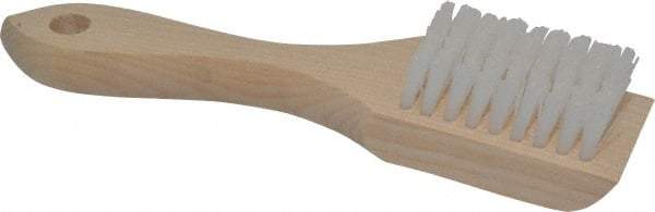 PRO-SOURCE - 5/8" Bristle Length, Synthetic Scouring Brush - 2-1/2" Long x 1-5/8" Wide Head, 6-3/4" OAL, White, Wood Block - Benchmark Tooling