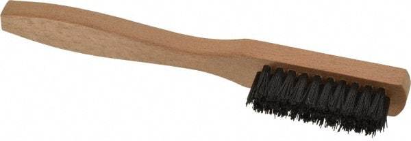 Made in USA - 7-1/2" OAL, Nylon Utility Brush - 9/16" Bristle Length, 1-1/2" Long x 1/2" Wide Head, Straight Hardwood Handle - Benchmark Tooling