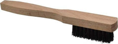 Made in USA - 7-1/2" OAL, Horsehair Utility Brush - 9/16" Bristle Length, 1-1/2" Long x 1/2" Wide Head, Straight Hardwood Handle - Benchmark Tooling