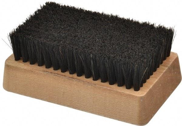 Made in USA - 3/4" Bristle Length, Horsehair Cleaning & Finishing Brush - 4-1/4" Long x 2-1/2" Wide Head, 4-1/4" OAL, Hardwood Block - Benchmark Tooling