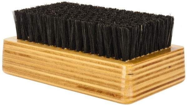 Made in USA - 3/4" Bristle Length, Hoghair Cleaning & Finishing Brush - 4-1/4" Long x 2-1/2" Wide Head, 4-1/4" OAL, Hardwood Block - Benchmark Tooling