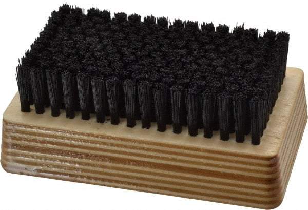 Made in USA - 3/4" Bristle Length, Synthetic Cleaning & Finishing Brush - 4-1/4" Long x 2-1/2" Wide Head, 4-1/4" OAL, Hardwood Block - Benchmark Tooling