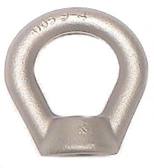 Made in USA - 5,000 Lb Capacity, M16x2 Thread, Carbon Steel Heavy Duty Lifting Eye Nut - Grade C-1030, 3" Long x 3" High, 1-1/2" Inside & 2-1/2" Outside Eye Diam, 1-3/8" Bell/Base Width - Benchmark Tooling