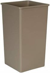 Rubbermaid - 50 Gal Beige Square Trash Can - Polyethylene, 34-1/4" High x 19-1/2" Long x 19-1/2" Wide - Benchmark Tooling