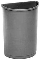 Rubbermaid - 21 Gal Beige Half-Round Trash Can - Polyethylene, 28" High x 21" Long x 11" Wide - Benchmark Tooling