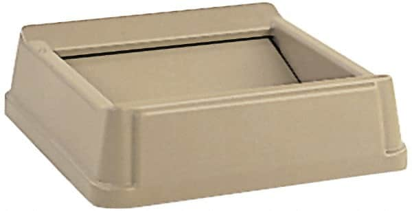 Rubbermaid - Square Lid for Use with 35 & 50 Gal Square Trash Cans - Beige, High-Impact Polystyrene, For Untouchable Trash Cans - Benchmark Tooling