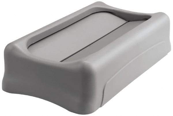 Rubbermaid - Rectangle Lid for Use with 23 Gal Rectangular Trash Cans - Gray, Plastic, For Slim Jim Trash Cans - Benchmark Tooling