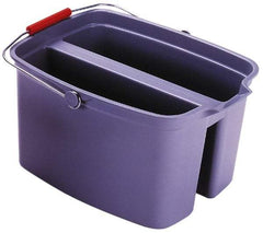 Rubbermaid - 19 Qt Plastic Double Pail - 9" Long x 10" High x 14-1/2" Wide, Gray, Steel Handle - Benchmark Tooling