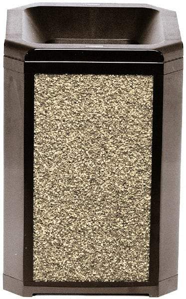 Rubbermaid - 50 Gal Beige Square Trash Can - Steel, 46-1/2" High x 26" Long x 26" Wide - Benchmark Tooling