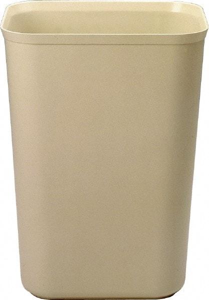 Rubbermaid - 40 Qt Beige Rectangle Trash Can - Fiberglass, 20" High x 15" Long x 11-1/4" Wide - Benchmark Tooling