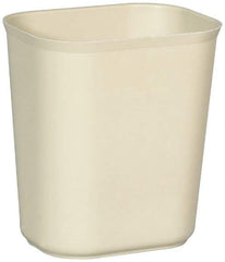 Rubbermaid - 14 Qt Beige Rectangle Trash Can - Fiberglass, 12-1/4" High x 11-1/8" Long x 8-1/4" Wide - Benchmark Tooling