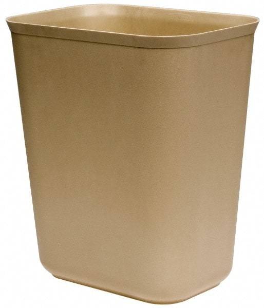 Rubbermaid - 7 Qt Beige Rectangle Trash Can - Fiberglass, 10-3/4" High x 6-3/8" Wide - Benchmark Tooling