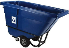 Rubbermaid - 1/2 Cu Yd Blue Rectangle Recycling Container - Polyethylene, 38-5/8" High x 60-1/2" Long x 28" Wide - Benchmark Tooling